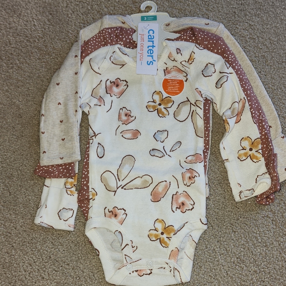 Carter's Floral and Dot Bodysuit Trio
